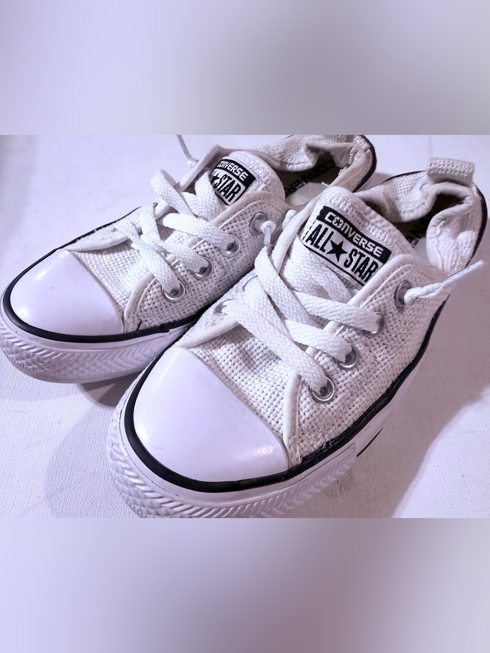 Converse Low Top Sneakers - White with Black Trim